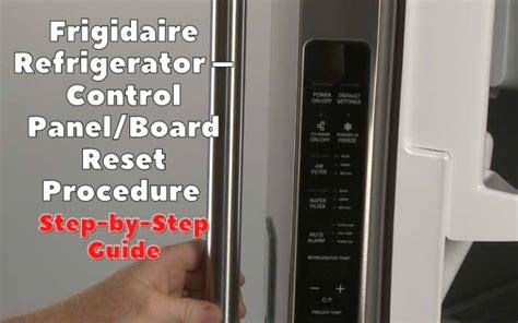 control panel for frigidaire gallery refrigerator